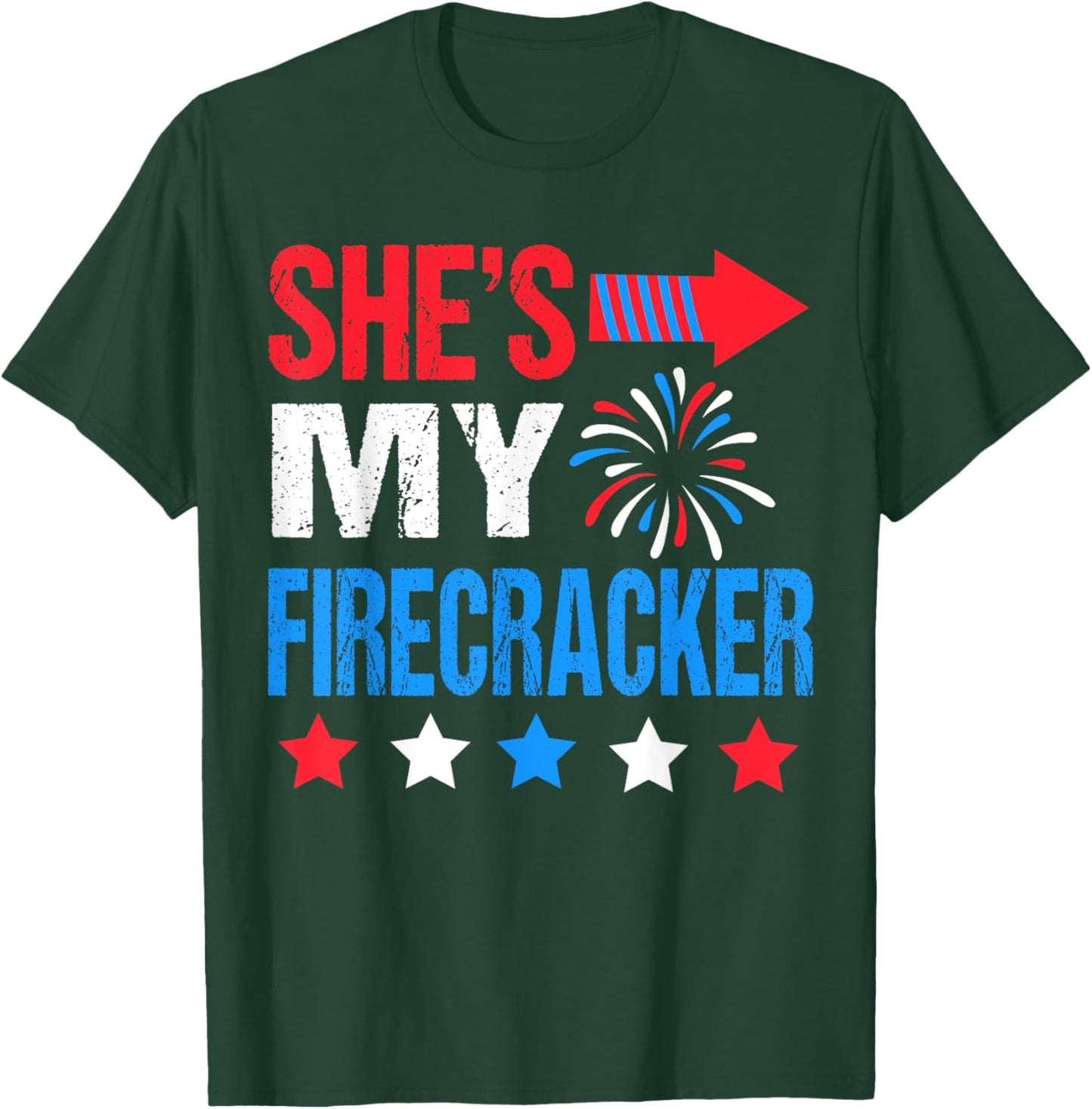 She's My Firecracker Matching 4th of July Shirts For Couples T-Shirt - T-Shirt | Forest