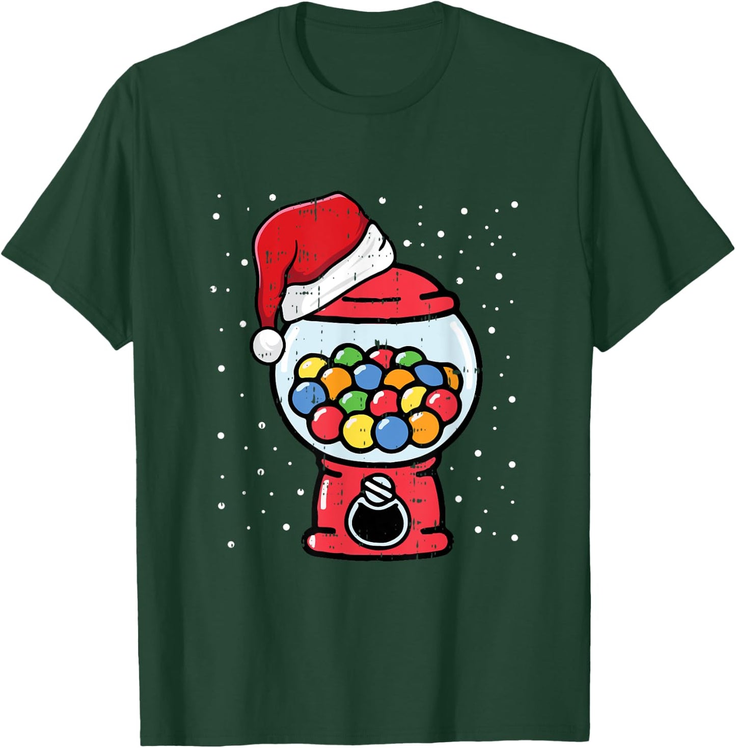 Gumball Machine Santa Hat Christmas Pajama X-mas Candy Gum T-Shirt - T-Shirt | Forest
