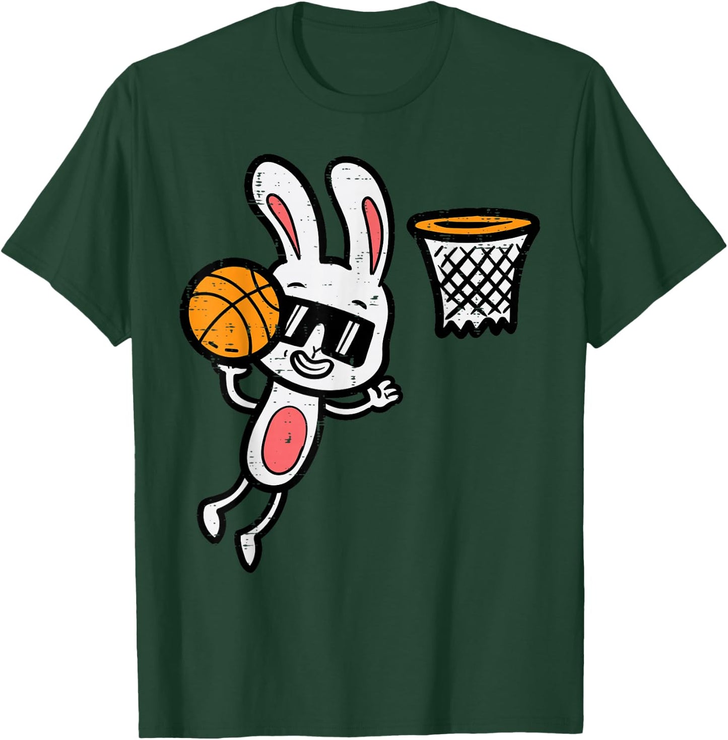 Easter Bunny Basketball Dunk Sports Boys Kids Toddler Youth T-Shirt - T-Shirt | Forest