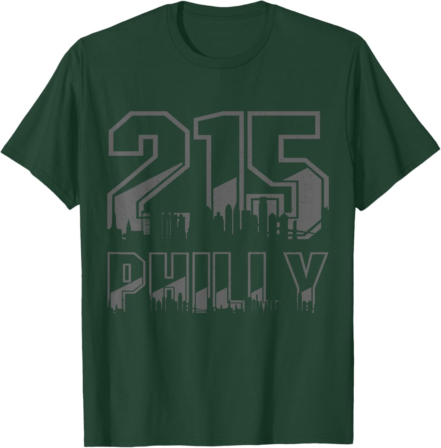 Philadelphia Pennsylvania Philly 215 Area Code Pride Skyline T-Shirt - T-Shirt | Forest