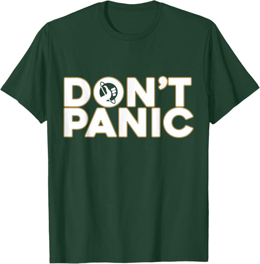 Don't Panic 42 Vintage Shirts Black -Adults Small Modern Casual T-Shirt - T-Shirt | Forest