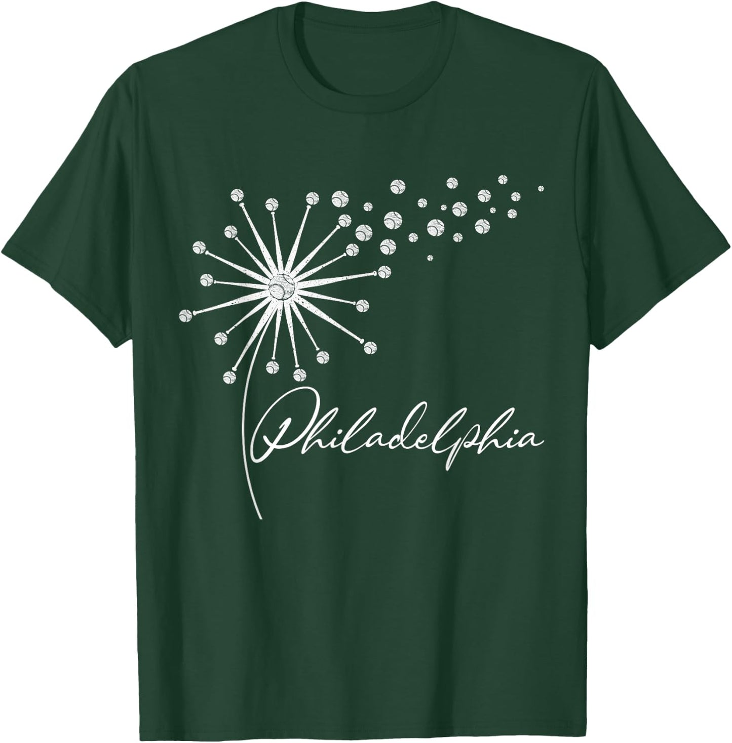 Philly Cute Baseball Dandelion Souvenir I Love Philadelphia T-Shirt - T-Shirt | Forest