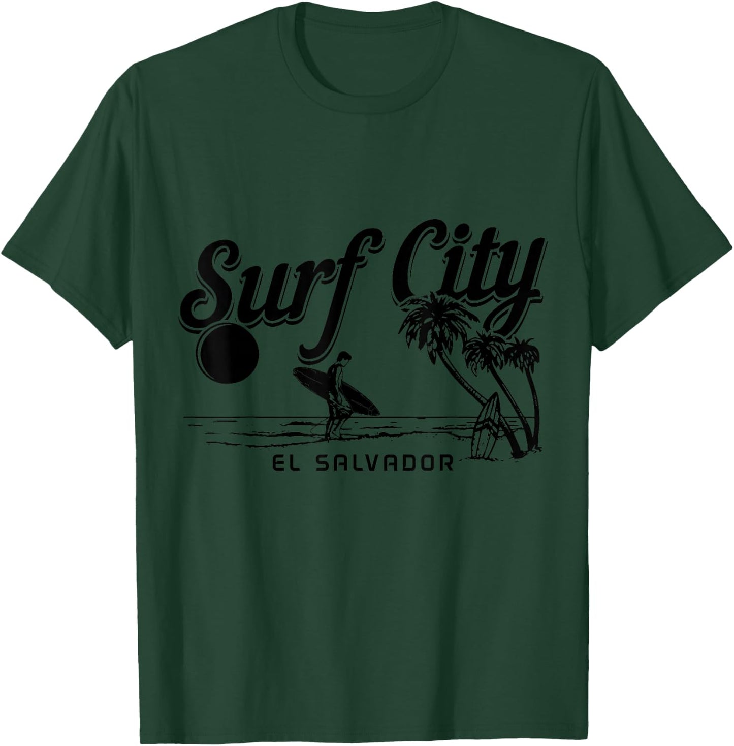 Surf City El Salvador Vintage Beach Souvenir Surfer T-Shirt - T-Shirt | Forest