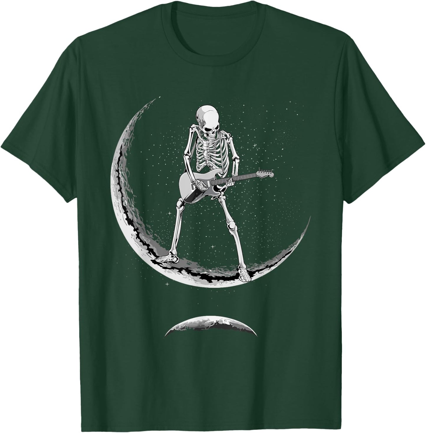 Rock On Skeleton Moon Shirt - Funny Halloween Rock And Roll T-Shirt - T-Shirt | Forest