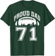 Custom Proud Football Dad Number 71 Personalized T-Shirt - T-Shirt | Forest