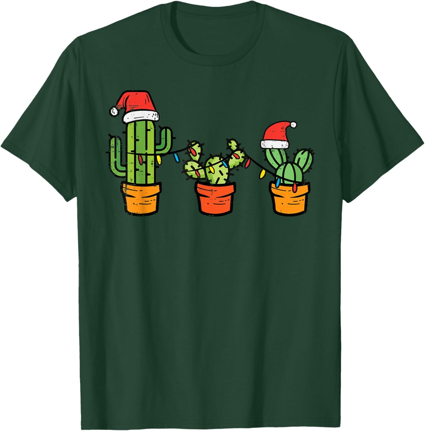 Christmas Cactus Cute Succulent Plant Xmas Men Women Kids T-Shirt - T-Shirt | Forest