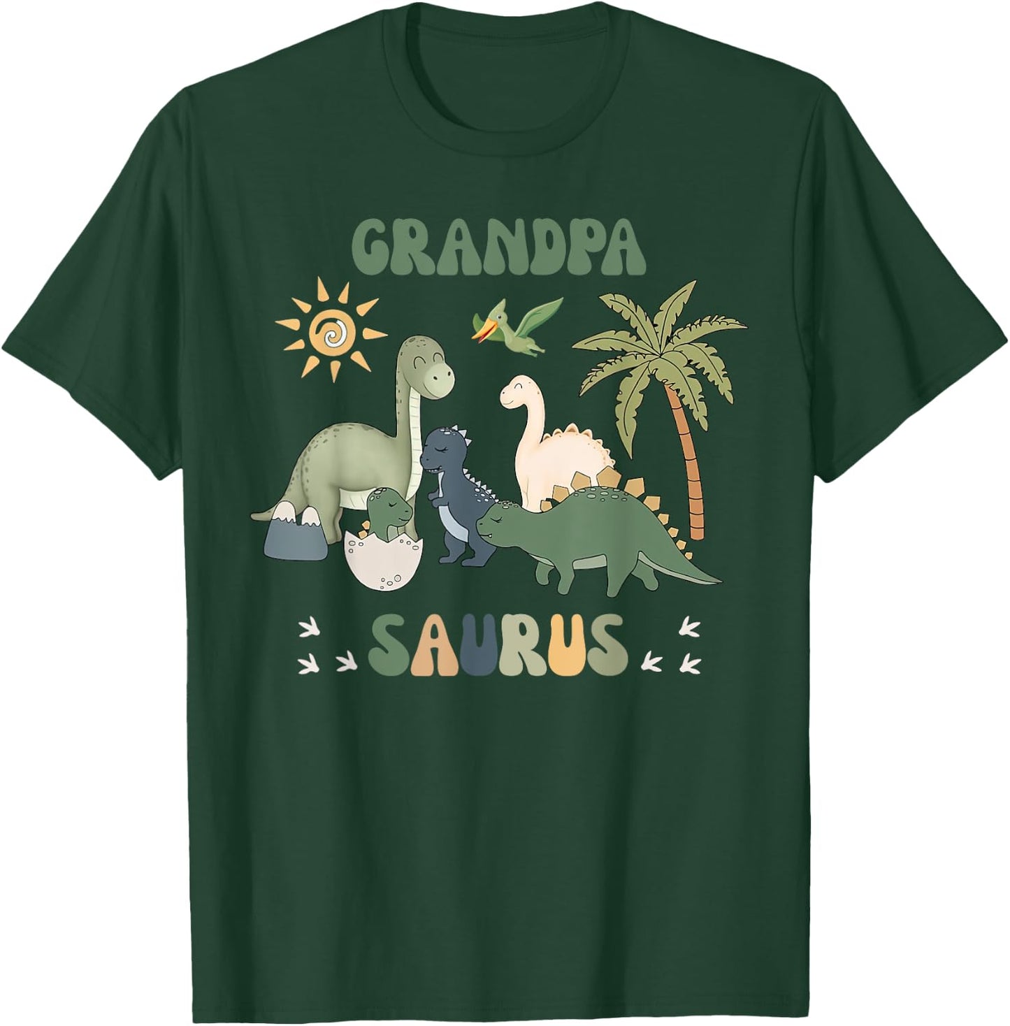 Grandpasaurus T Rex Dinosaur Grandpa Saurus Family Matching T-Shirt - T-Shirt | Forest