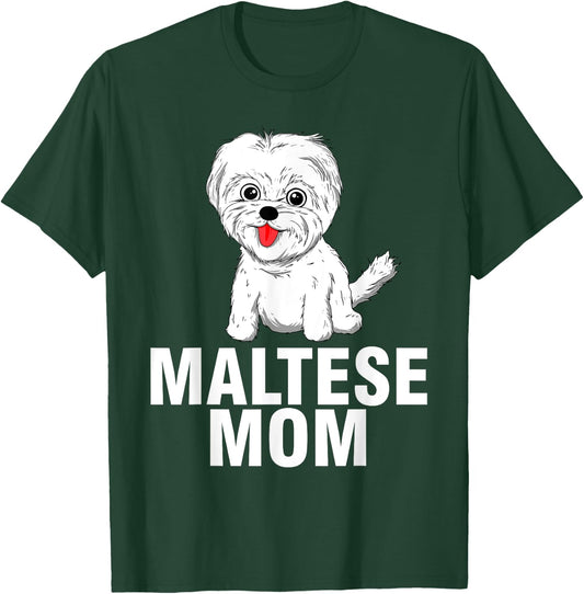 Cool Maltese Mom Girls Dog Groomer Dog Lover Owner T-Shirt - T-Shirt | Forest