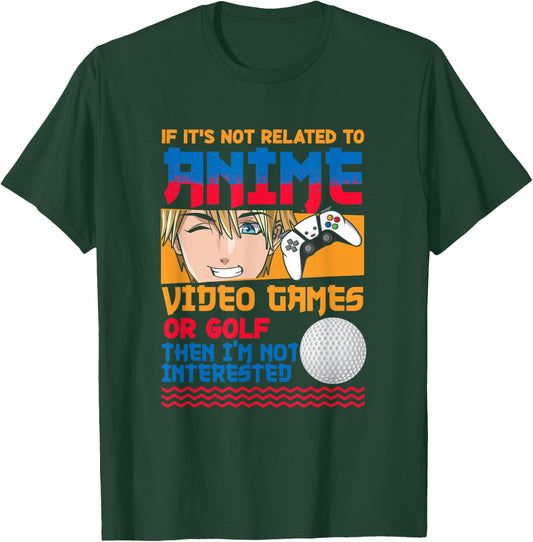 Anime Video Games Golf Japanese Japan Anime Gamer Otaku T-Shirt - T-Shirt | Forest