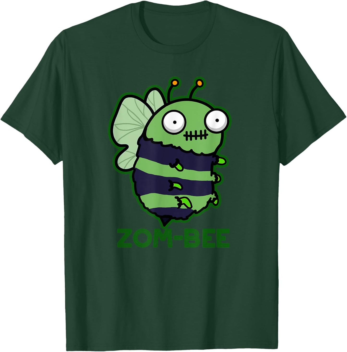 Zom-bee Funny Zombie Bee Pun T-Shirt - T-Shirt | Forest
