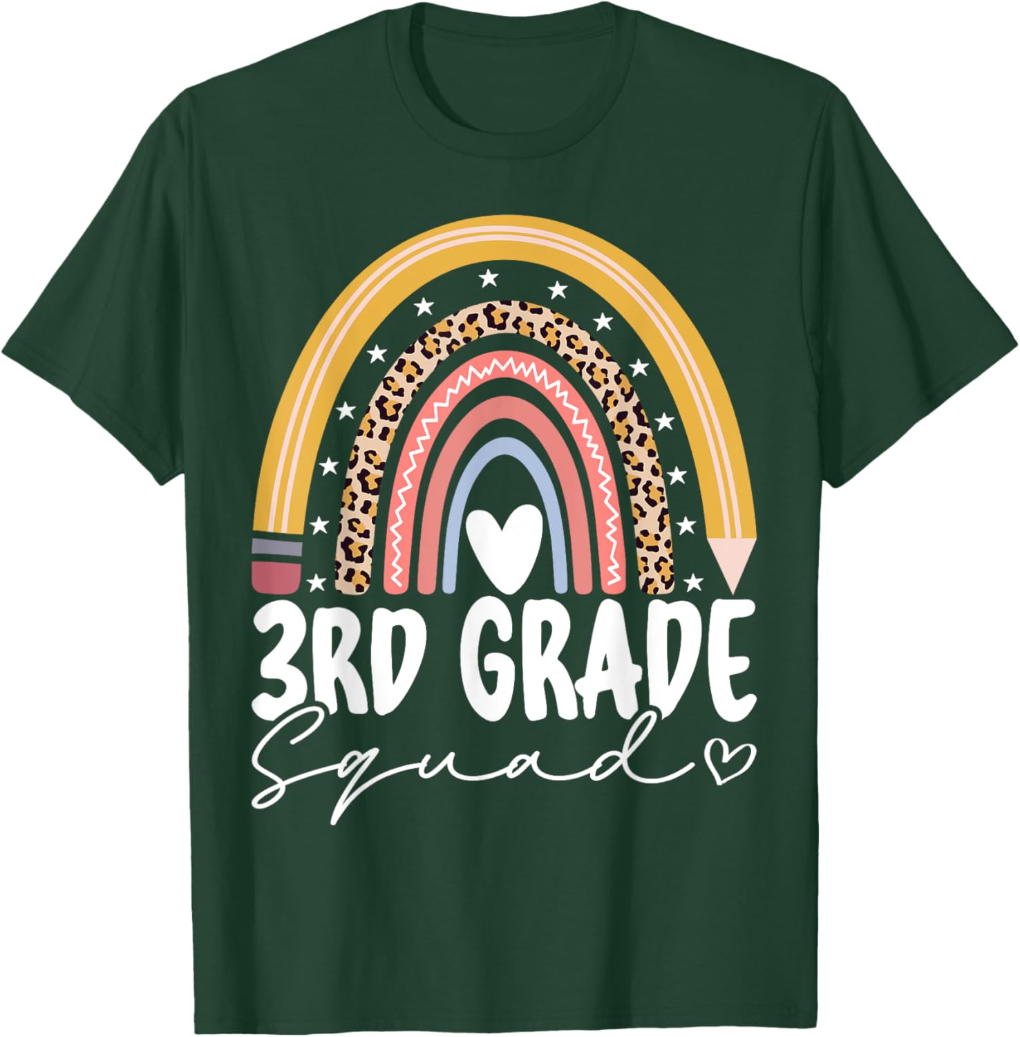 Third Grade Squad 3rd Grade Team Retro First Day of School T-Shirt - T-Shirt | Forest
