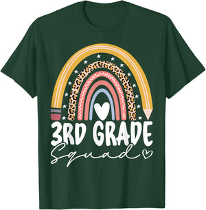 Third Grade Squad 3rd Grade Team Retro First Day of School T-Shirt - T-Shirt | Forest