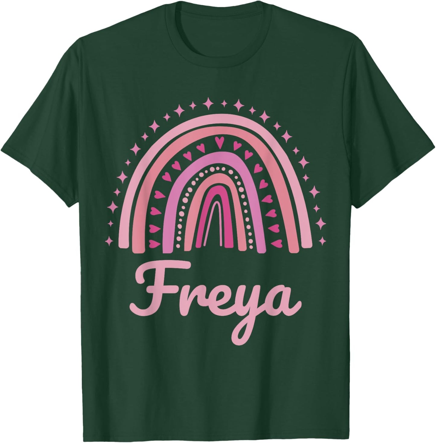 Freya Name Personalized Funny Women Pink Rainbow Freya T-Shirt - T-Shirt | Forest