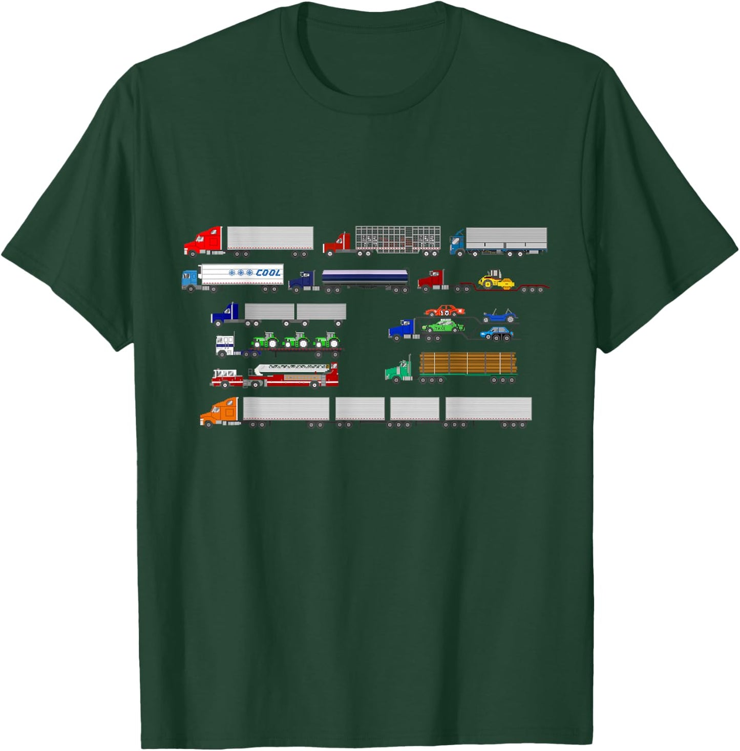 Tractor Trailers - The Kids' Picture Show T-Shirt - T-Shirt | Forest