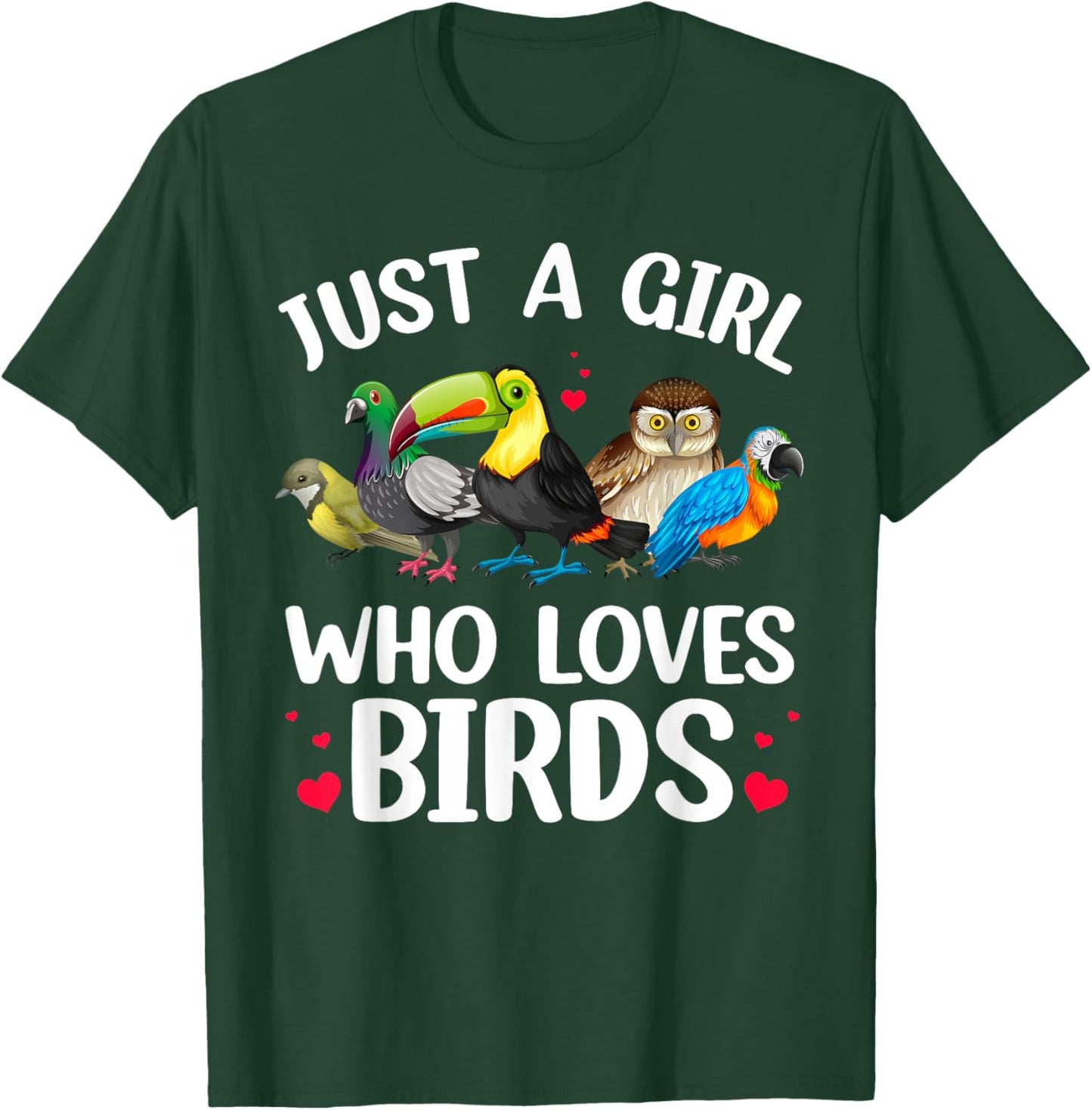 Funny Bird Lover Art For Girls Women Kids Bird Animal Lovers T-Shirt - T-Shirt | Forest