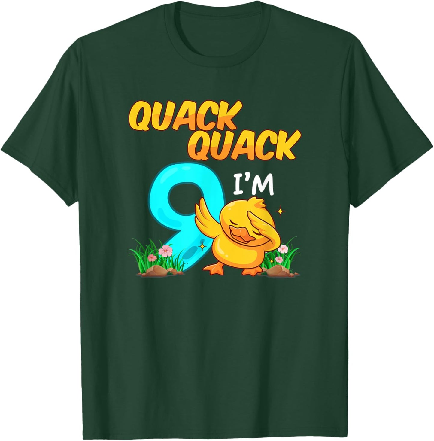 9 Year Old Gifts Boys Girls Teens Dabbing Duck 9th Birthday T-Shirt - T-Shirt | Forest