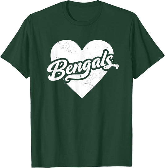 Vintage Bengals High School Spirit Go Bengals Love T-Shirt - T-Shirt | Forest