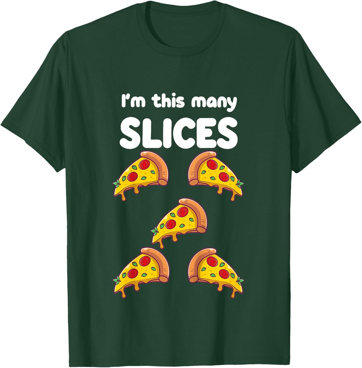Cute Pizza 5th Birthday I'm This Many Slices 5-Year-Old T-Shirt - T-Shirt | Forest