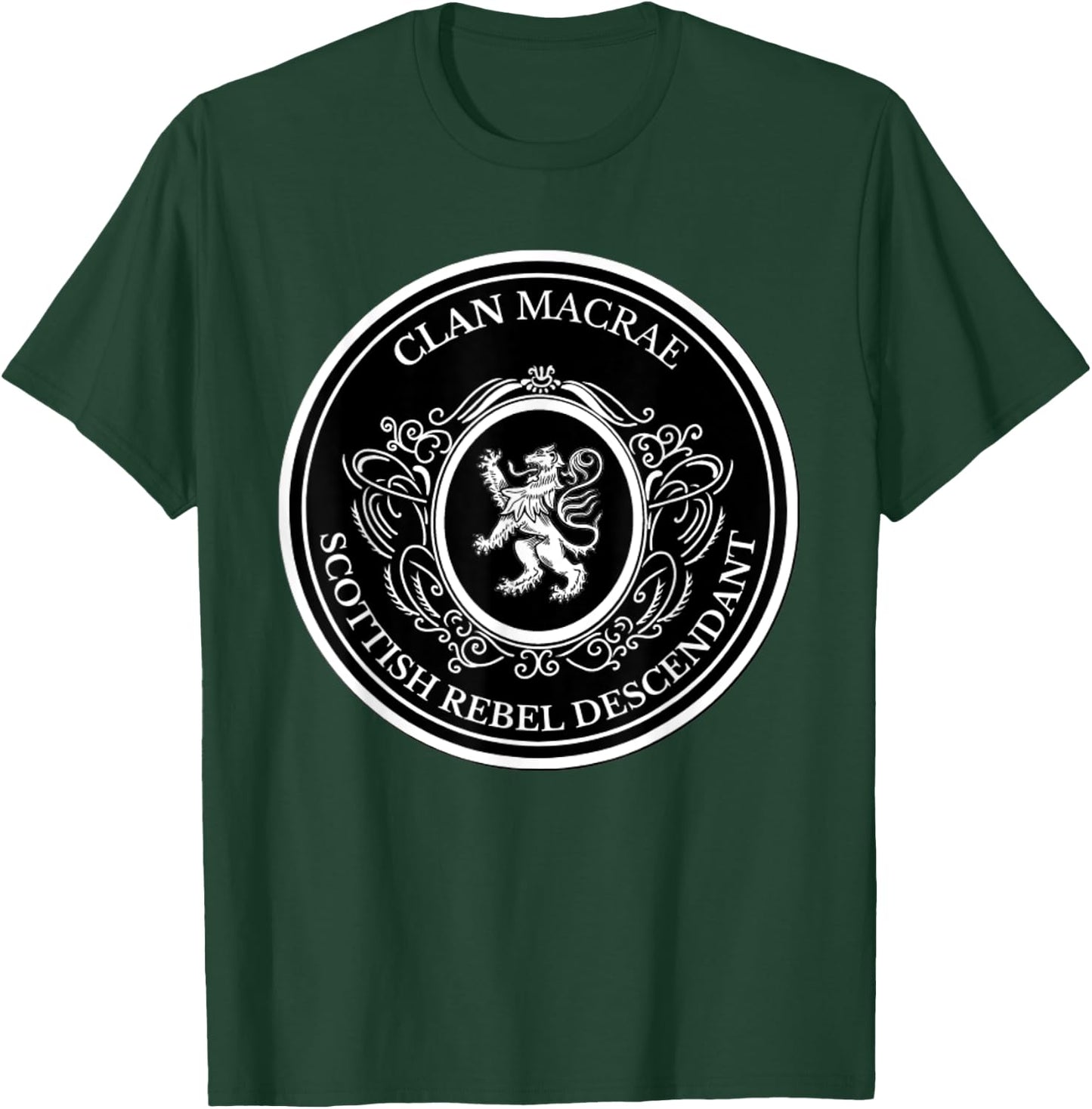 MacRae Scottish. Clan Scottish Lion Descent T-Shirt - T-Shirt | Forest