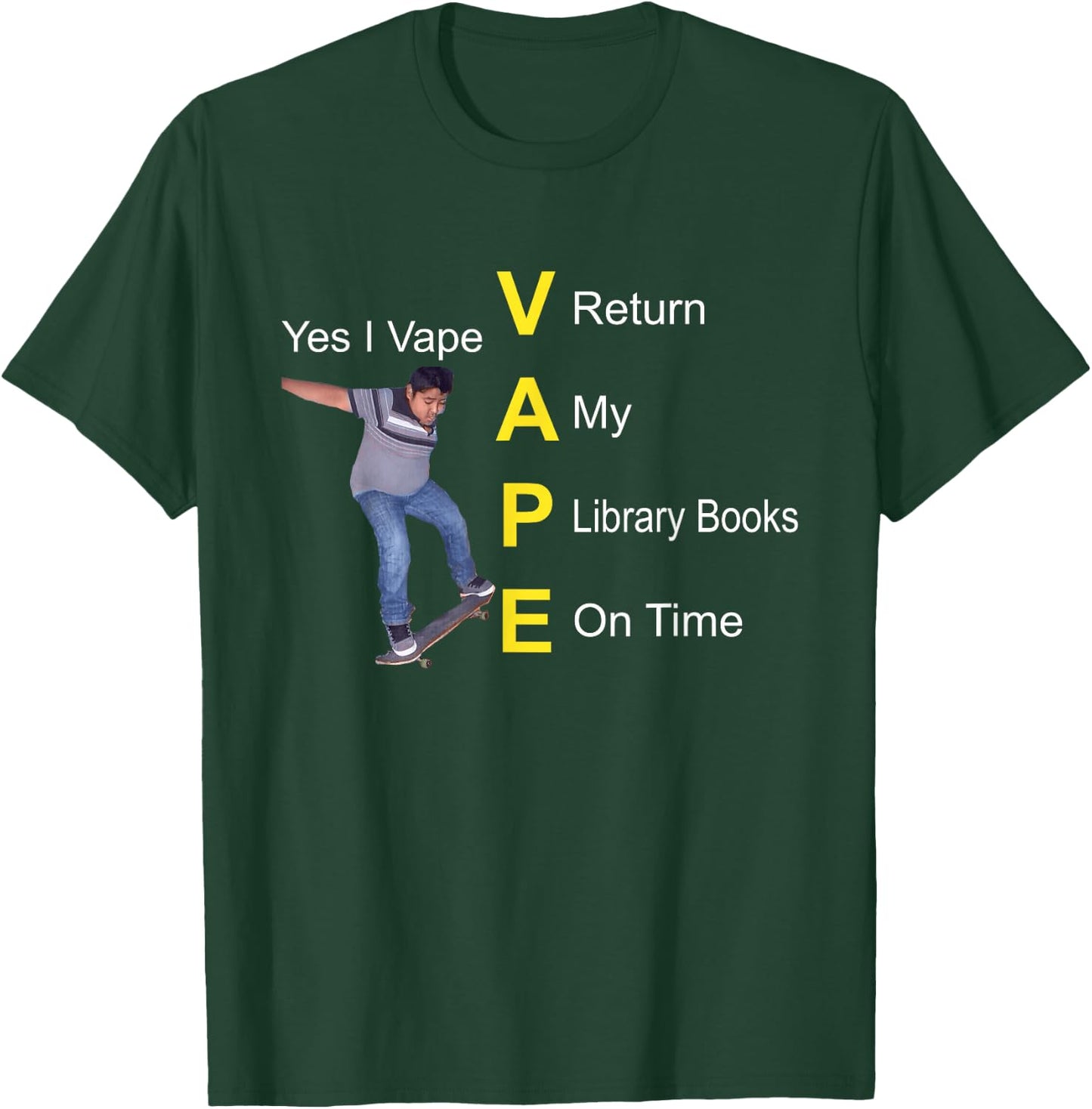 Yes I Vape Return My Library Books On Times T-Shirt - T-Shirt | Forest