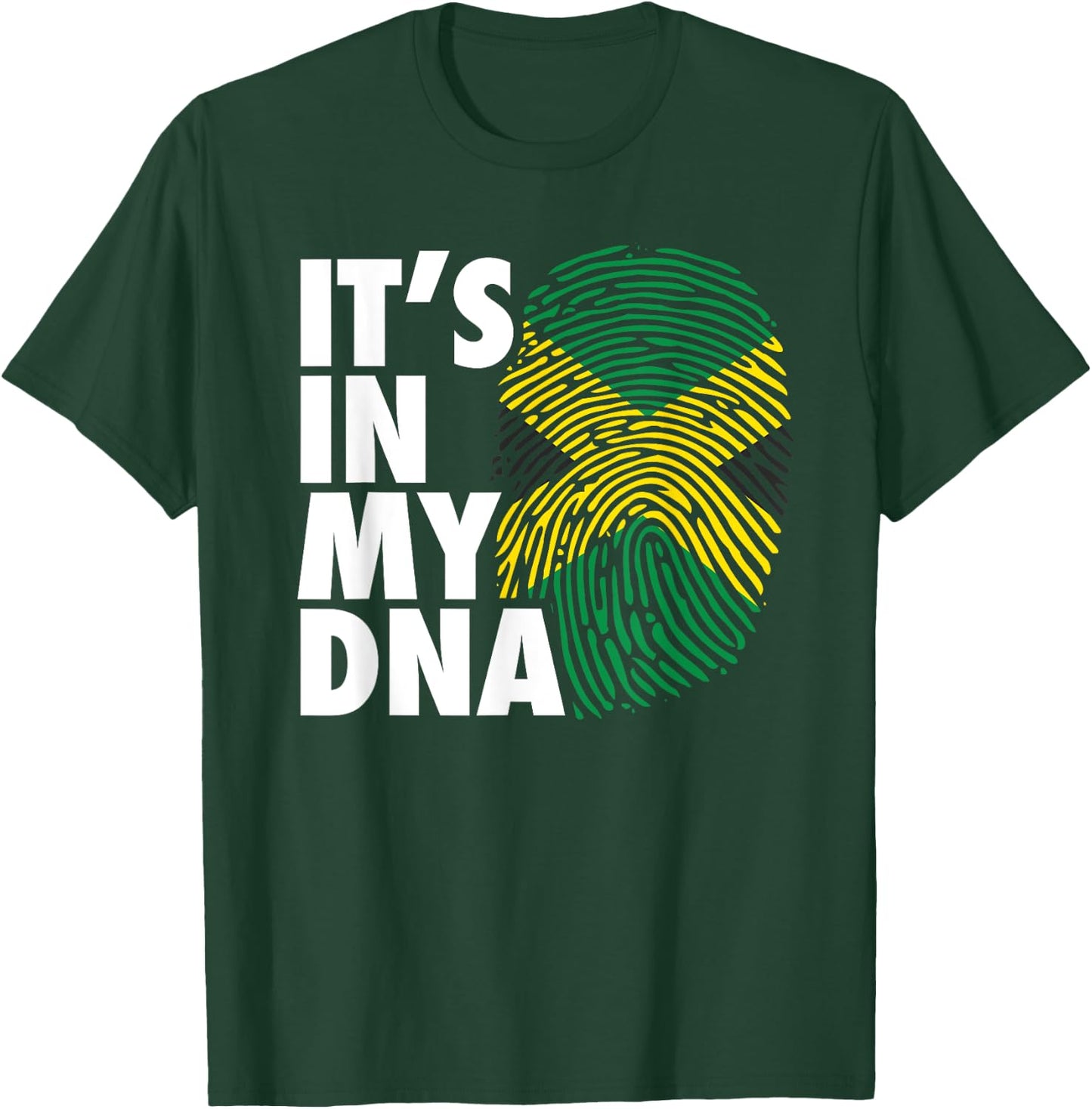 My DNA Jamaica Fingerprint Jamaican Pride Heritage Souvenir T-Shirt - T-Shirt | Forest