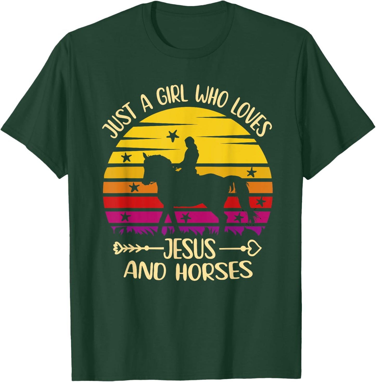 Jesus And Horses - Just A Girl Who Loves Jesus And Horses T-Shirt - T-Shirt | Forest