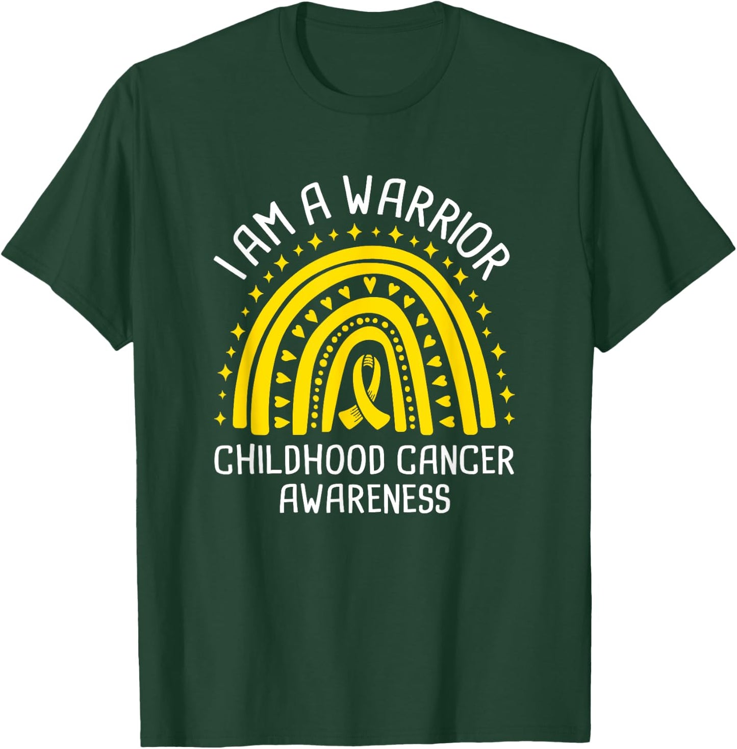 I Am A Warrior Childhood Cancer Awareness T-Shirt - T-Shirt | Forest