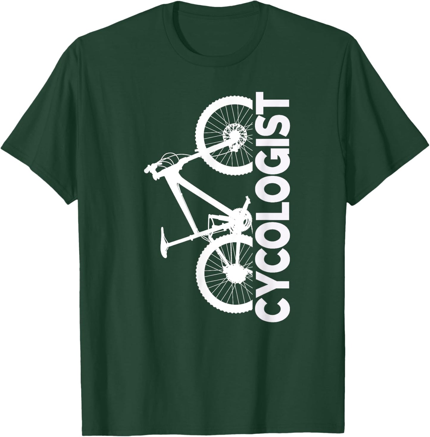 Mountain Biking Cycologist Vertical Graphic Design T-Shirt - T-Shirt | Forest