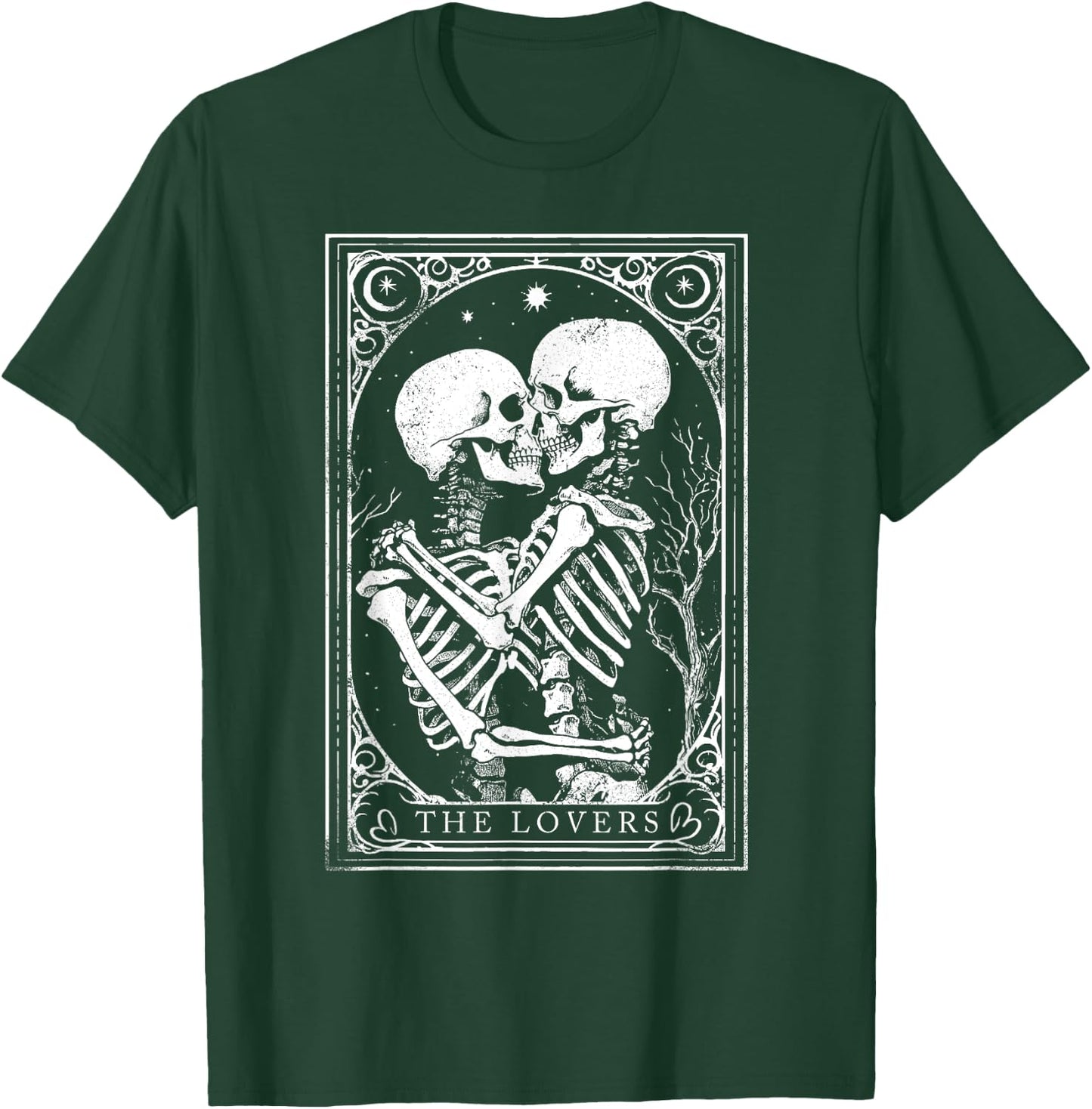 Tarot Card Shirt The Lovers Goth Skeleton Halloween Occult T-Shirt - T-Shirt | Forest