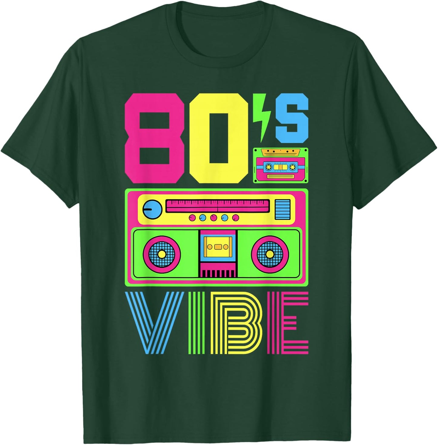 80s Vibe 1980s Fashion Theme Party Outfit Eighties Costume T-Shirt - T-Shirt | Forest