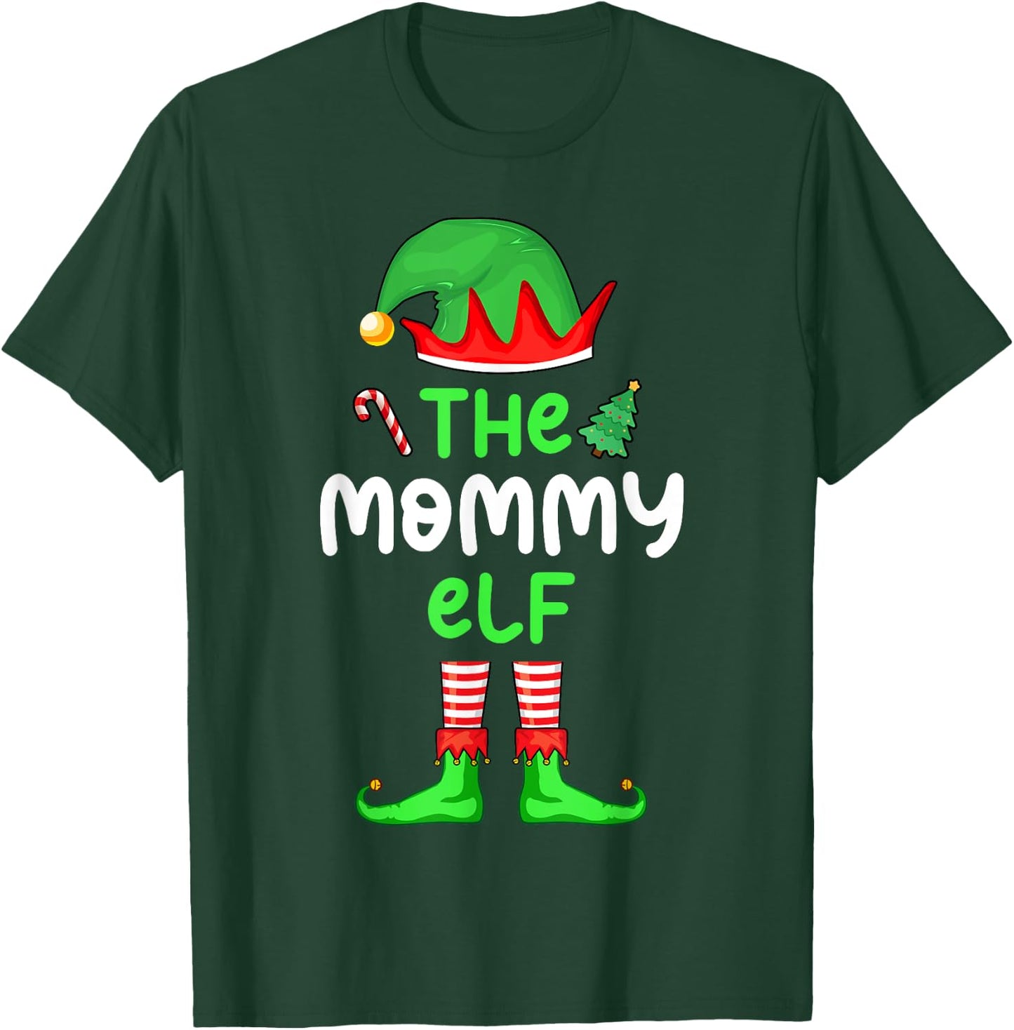 I'm The Mom Elf Christmas Family Matching Pajama Mommy Elf T-Shirt - T-Shirt | Forest