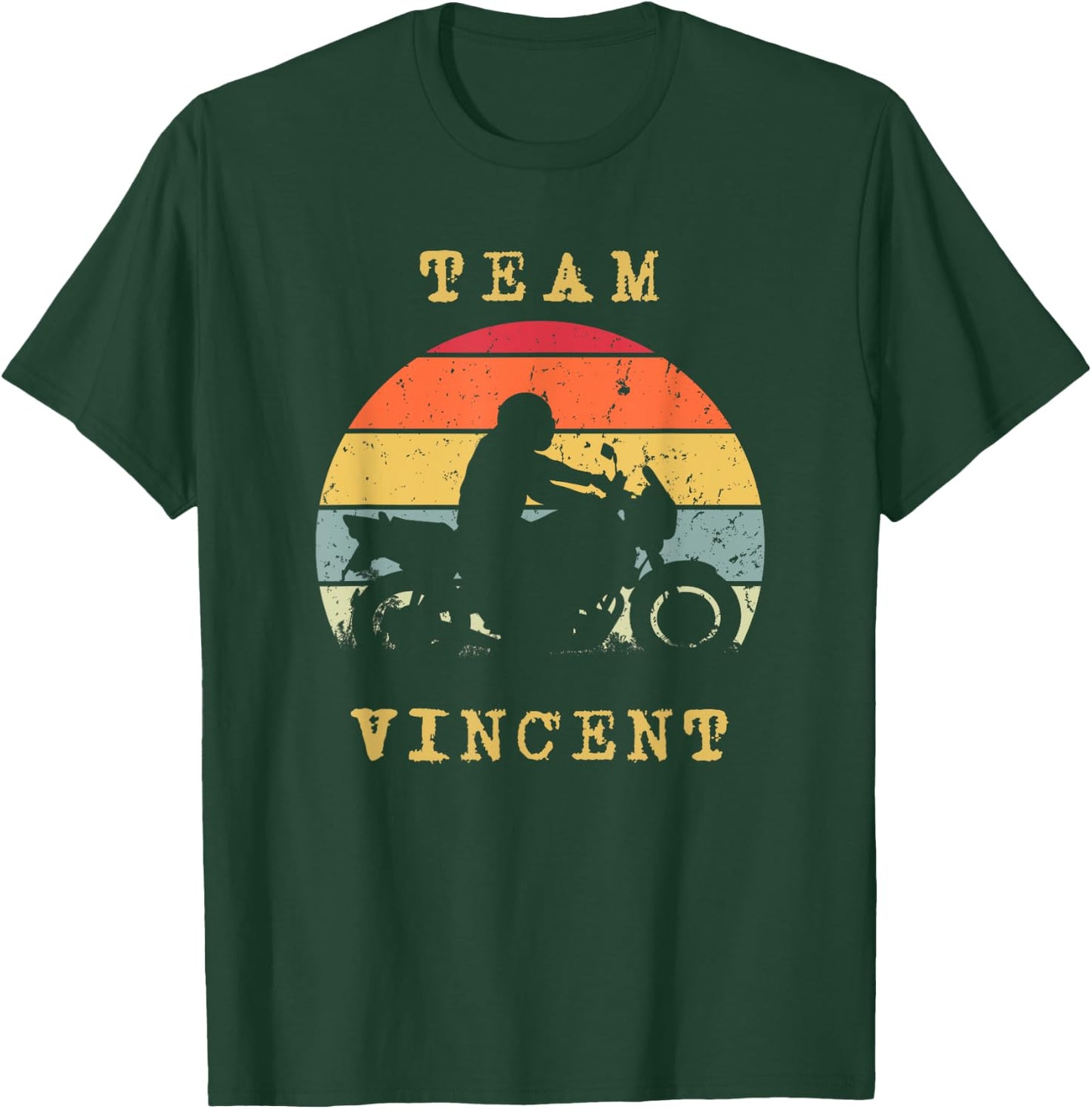 Fun Vintage Retro Sunset Vincent Motorcycle Biker Rider T-Shirt - T-Shirt | Forest