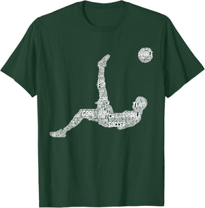 Soccer Player Men Boys Kids T-Shirt - T-Shirt | Forest