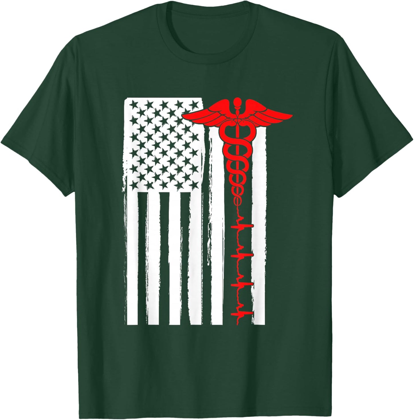 Nursing Shirts Us Flag Nurse Life Medicine Student T-Shirt - T-Shirt | Forest