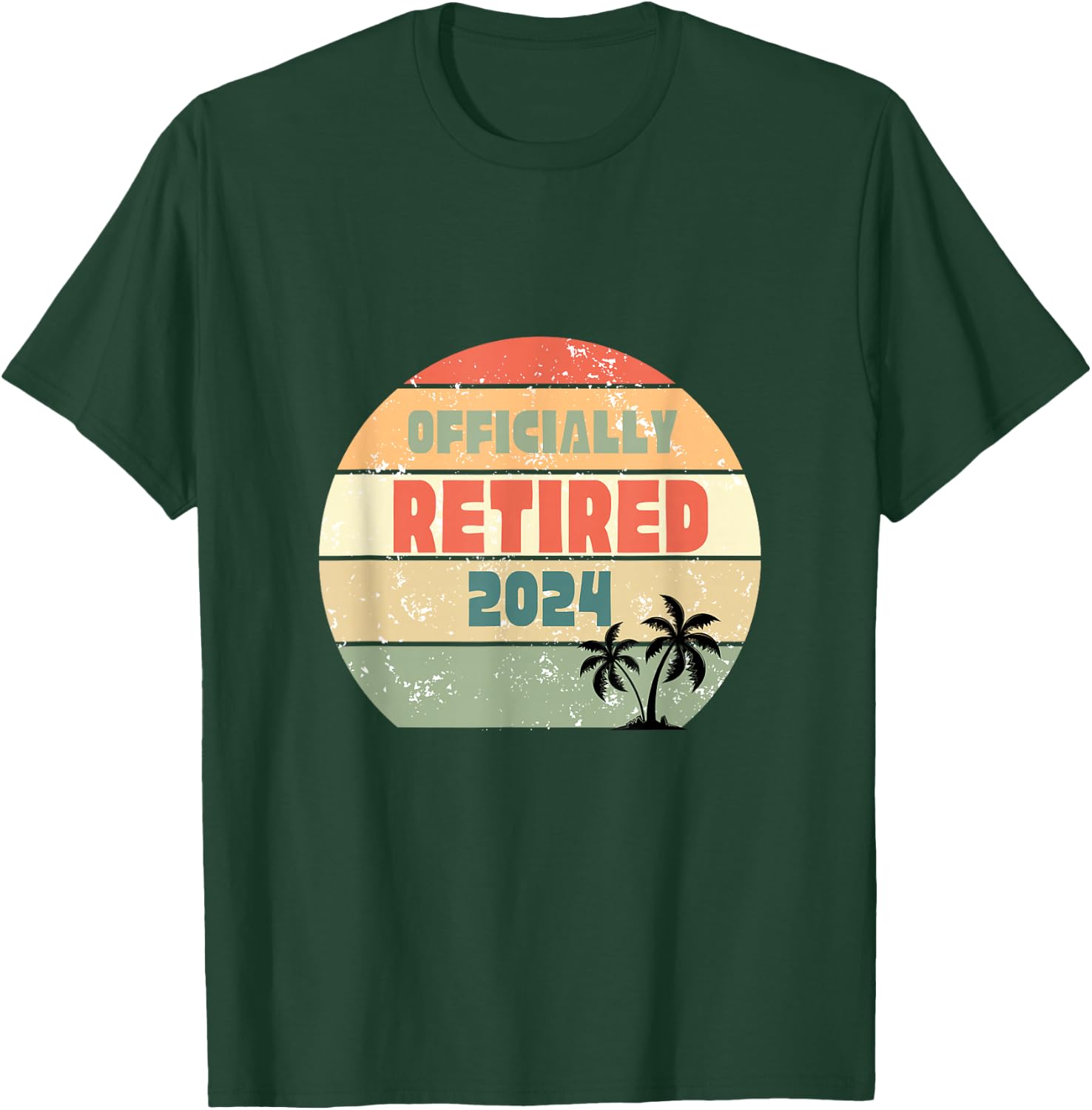 Officially Retired 2024 Vintage Retro Sunshine Palm Tree T-Shirt - T-Shirt | Forest