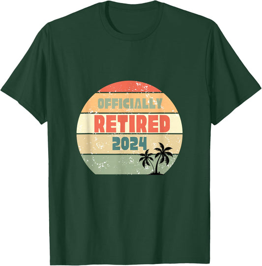 Officially Retired 2024 Vintage Retro Sunshine Palm Tree T-Shirt - T-Shirt | Forest
