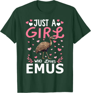 Emu Bird Lover Just A Girl Who Loves Emus T-Shirt - T-Shirt | Forest