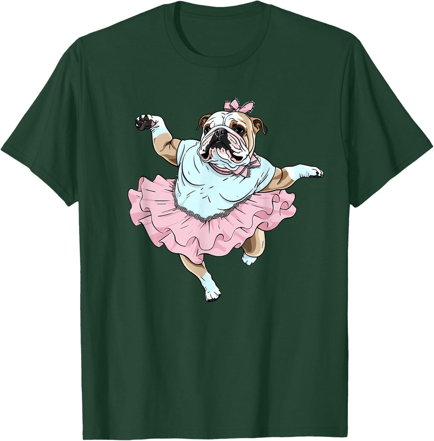 English Bulldog Ballerina Funny Dog Ballet Women Kids T-Shirt - T-Shirt | Forest