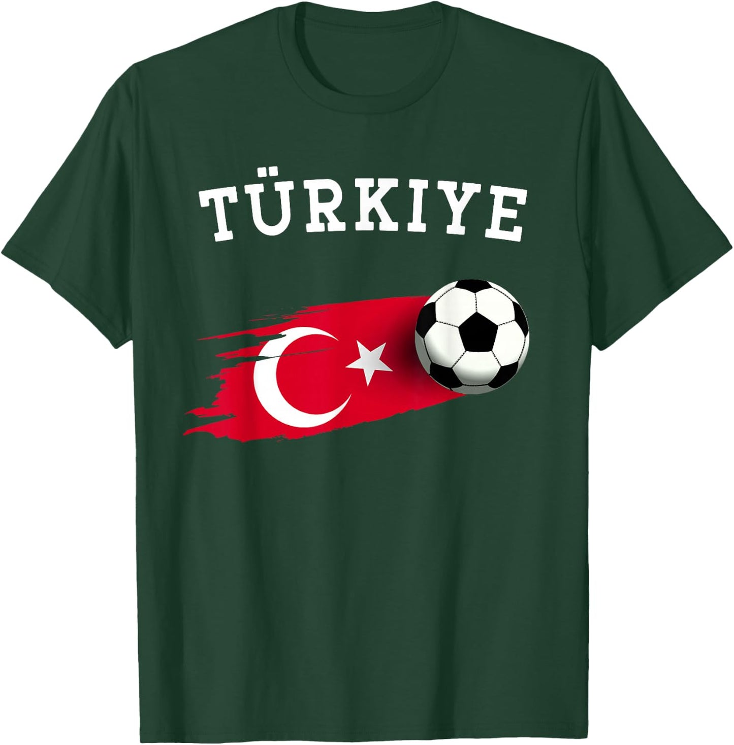 Turkish Flag Turkey Flag Turkish Soccer Turkish Football T-Shirt - T-Shirt | Forest