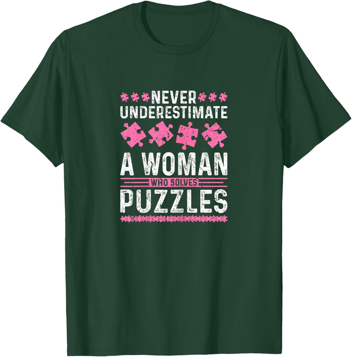 Jigsaw Puzzle Lover Woman Puzzle T-Shirt - T-Shirt | Forest