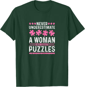 Jigsaw Puzzle Lover Woman Puzzle T-Shirt - T-Shirt | Forest