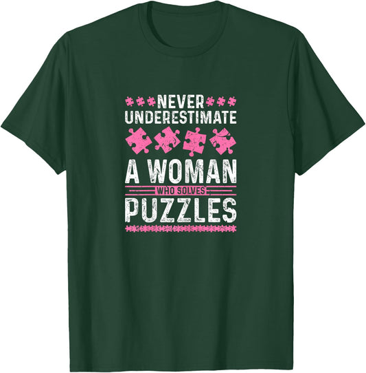 Jigsaw Puzzle Lover Woman Puzzle T-Shirt - T-Shirt | Forest