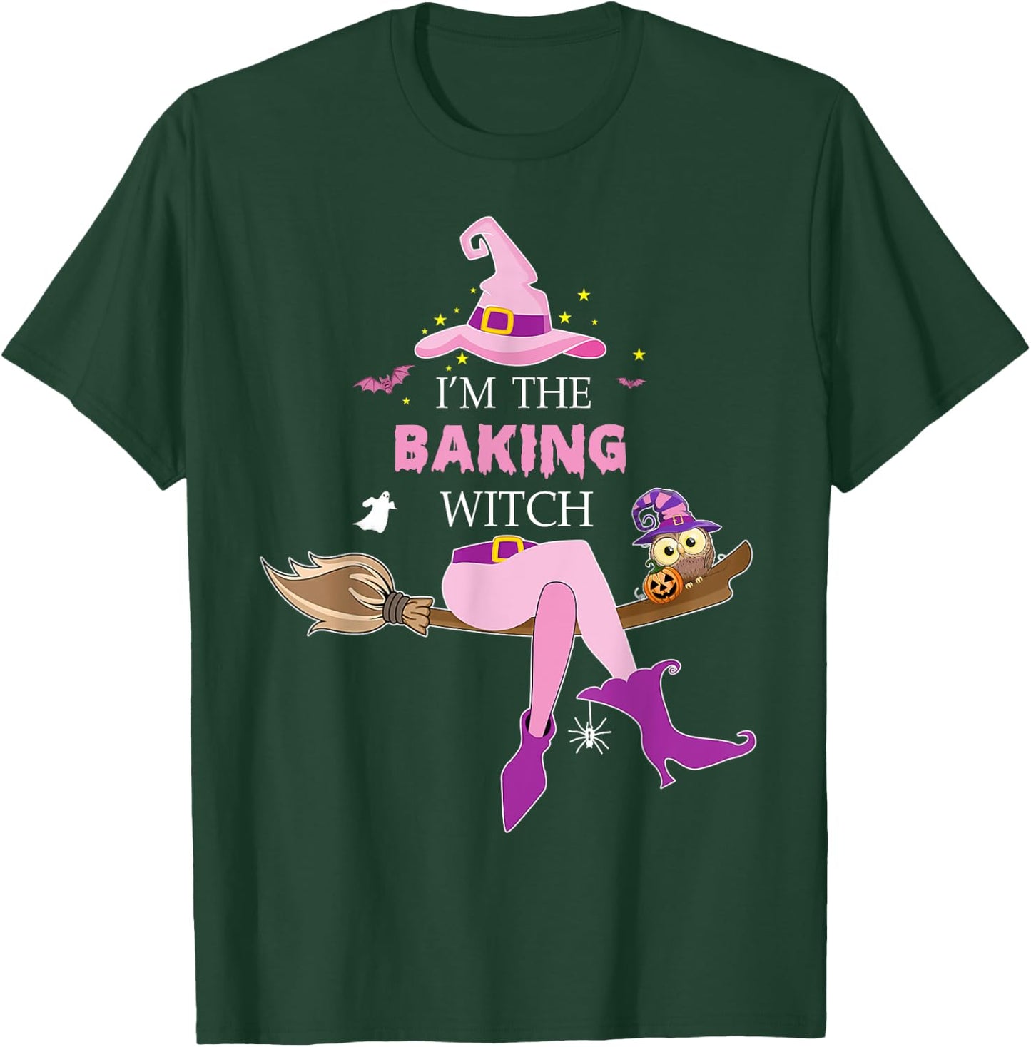 The baking witch riding broom halloween costume baker T-Shirt - T-Shirt | Forest