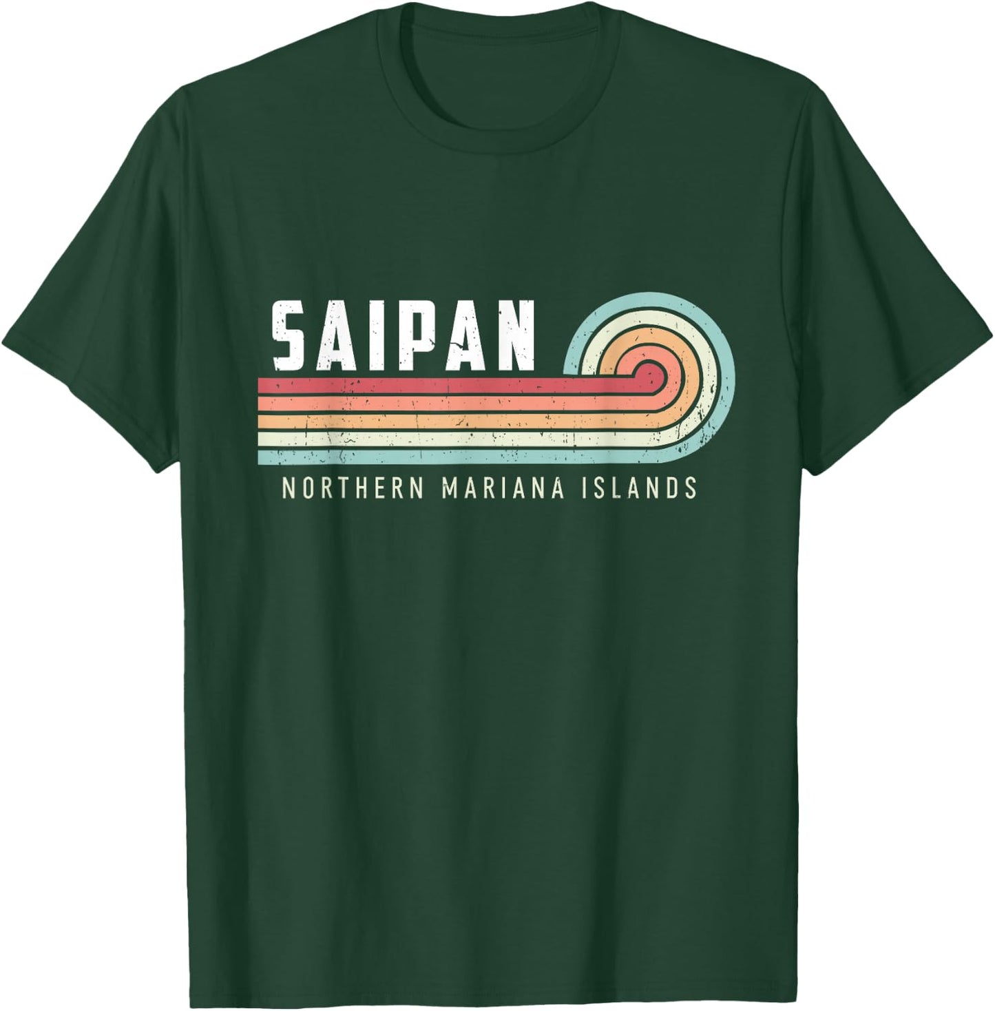 Saipan Island Vintage Northern Marian Islands T-Shirt - T-Shirt | Forest