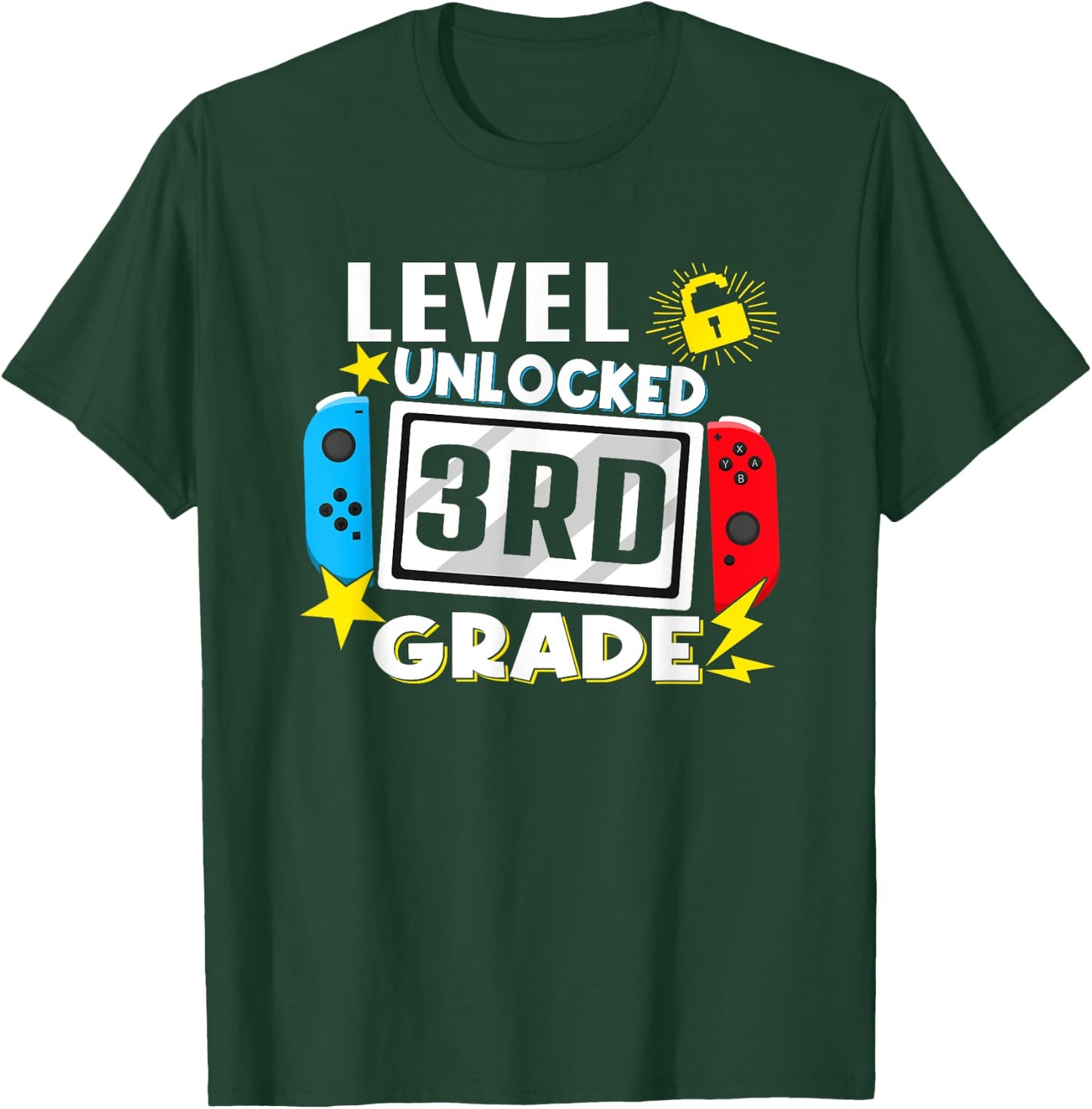 First Day Of 3rd Grade Level Unlocked Game Back To School T-Shirt - T-Shirt | Forest