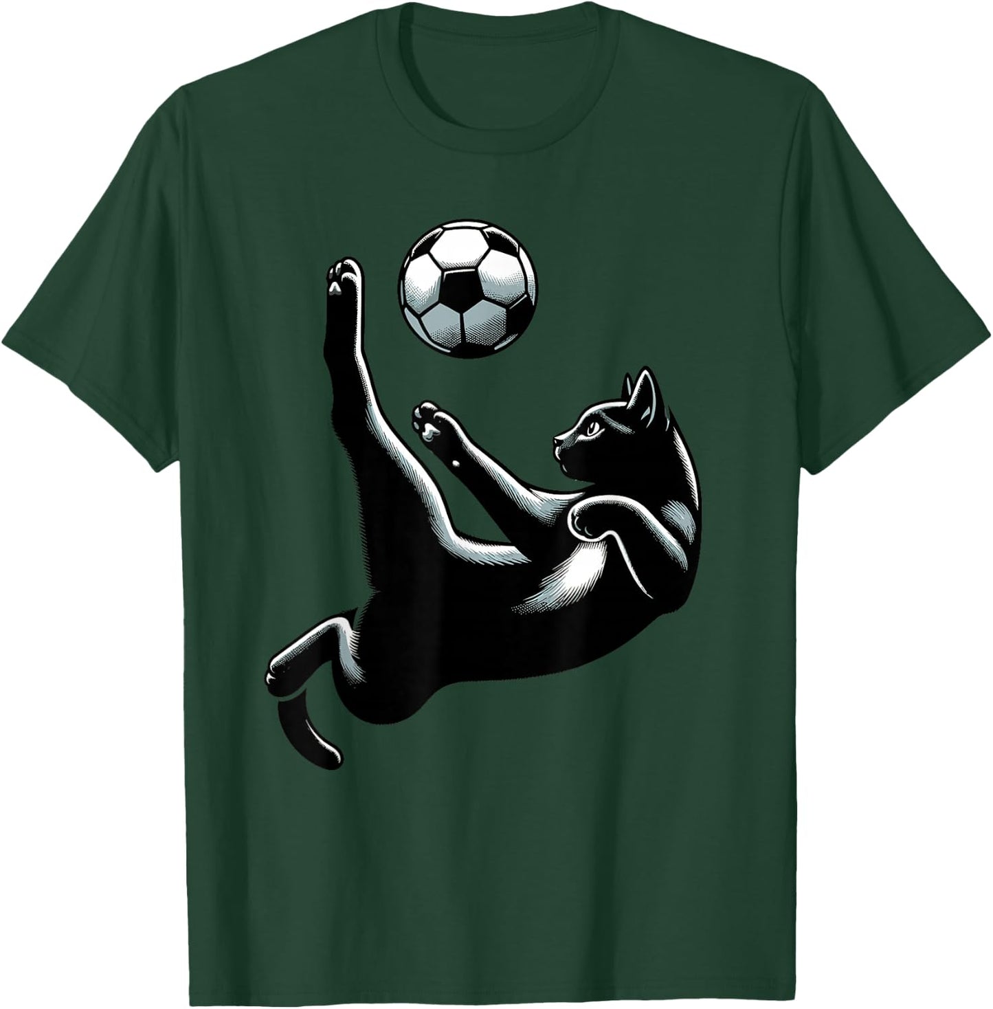 Cat Bicycle Kick - Soccer Fans Women Men Kids T-Shirt - T-Shirt | Forest