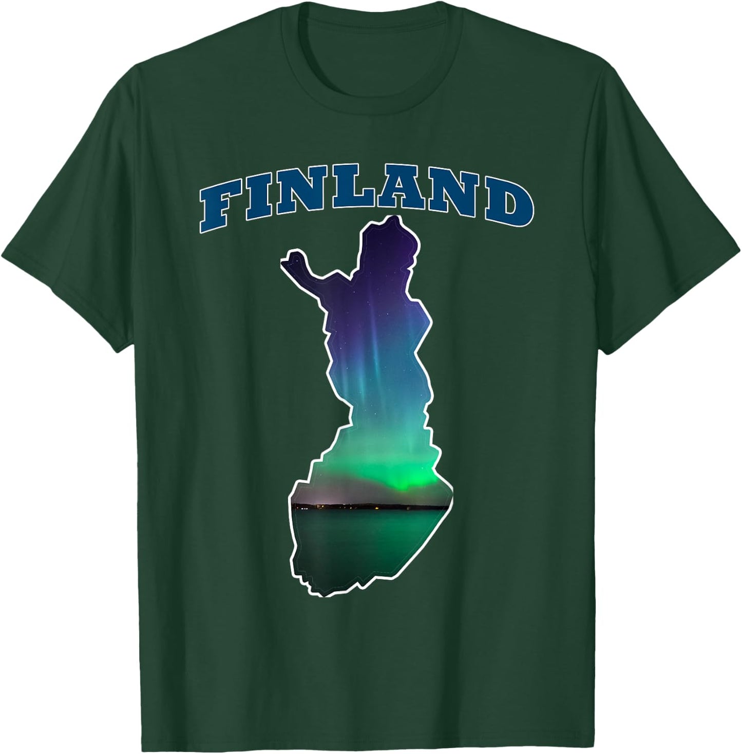 Finland Aurora Borealis Finnish Northern Lights T-Shirt - T-Shirt | Forest