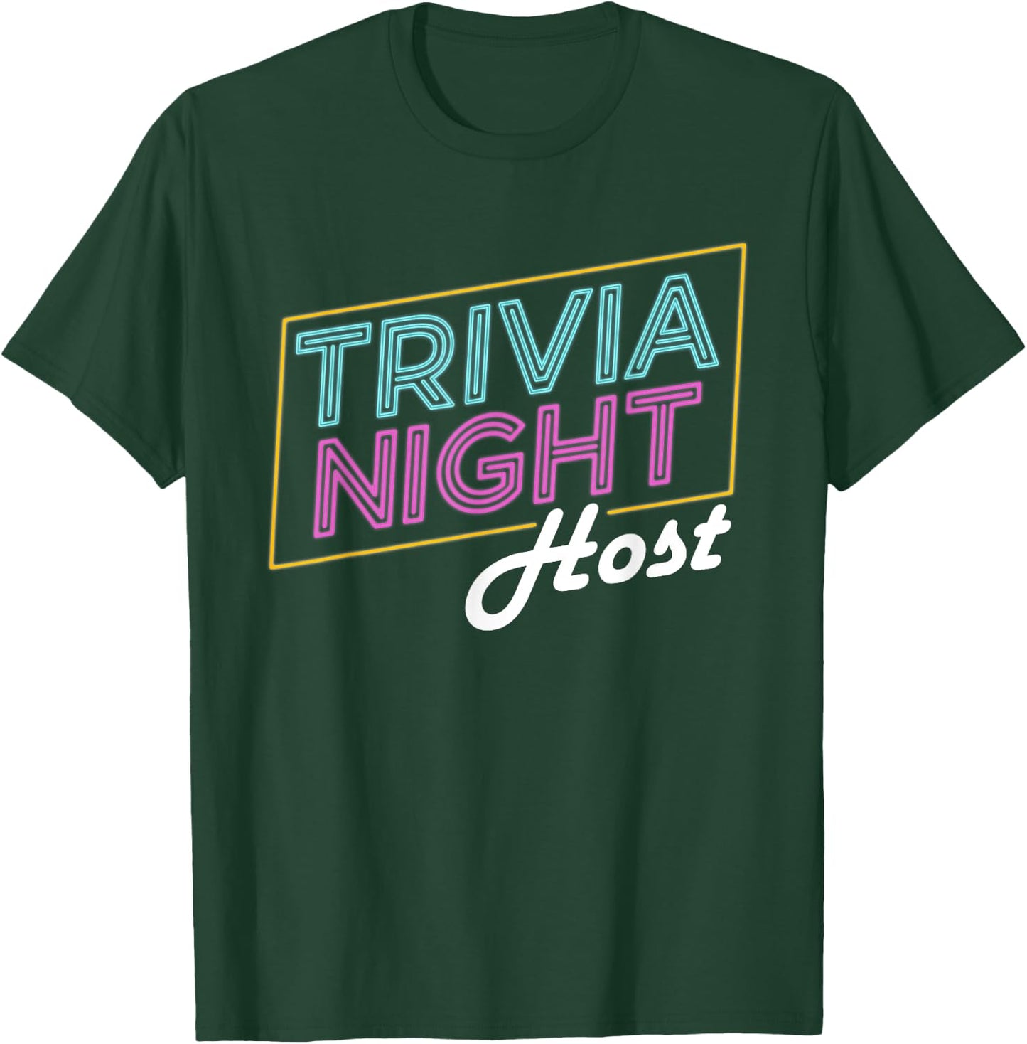 Board Game Apparel Trivia Night Host - Adults - Black - Short Sleeve - Letter Print - - Casual - Retro Trivia Host T-Shirt - T-Shirt | Forest