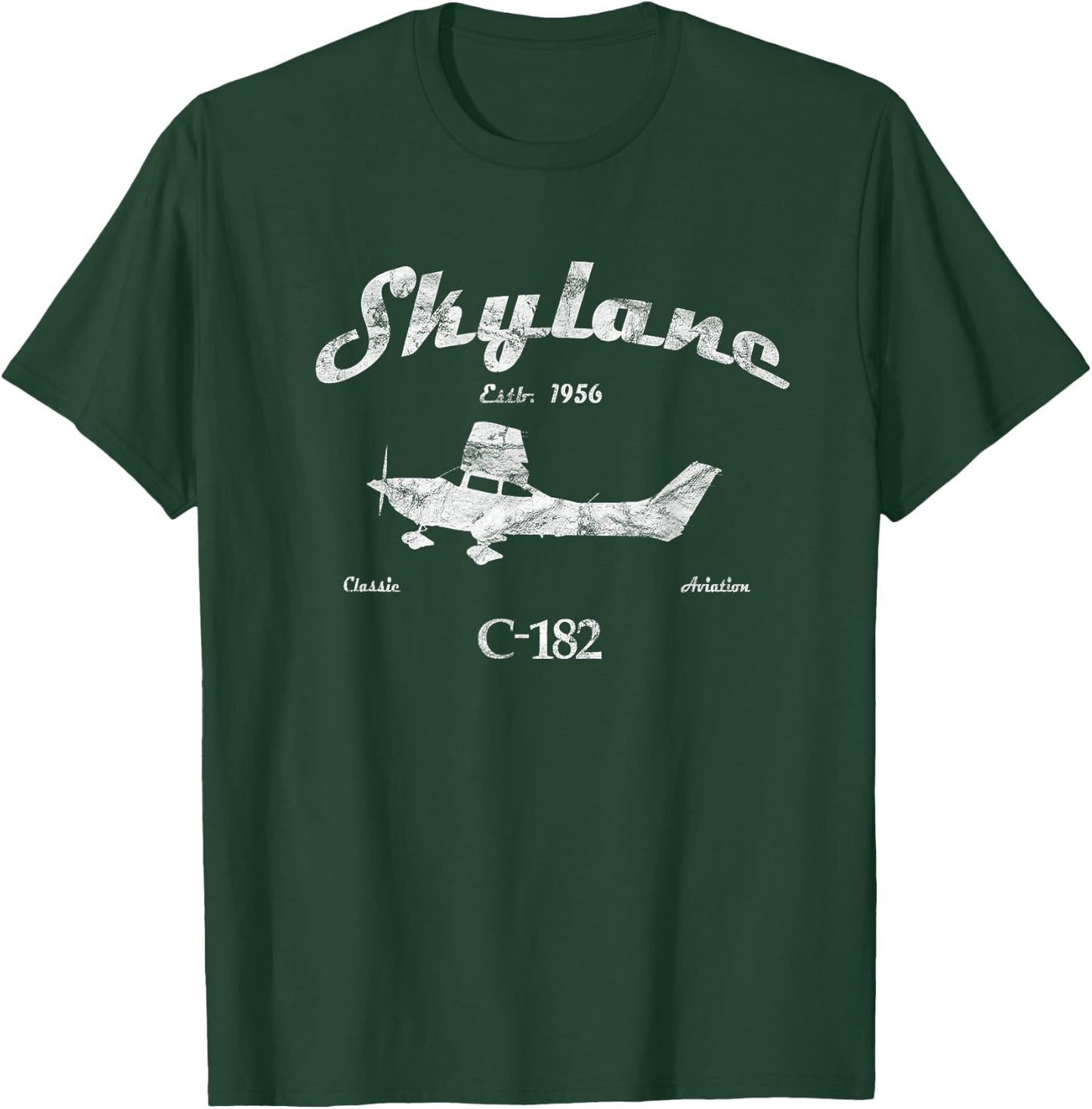 182 Skylane Airplane "Since 1956" Classic Aviation Pilot T-Shirt - T-Shirt | Forest