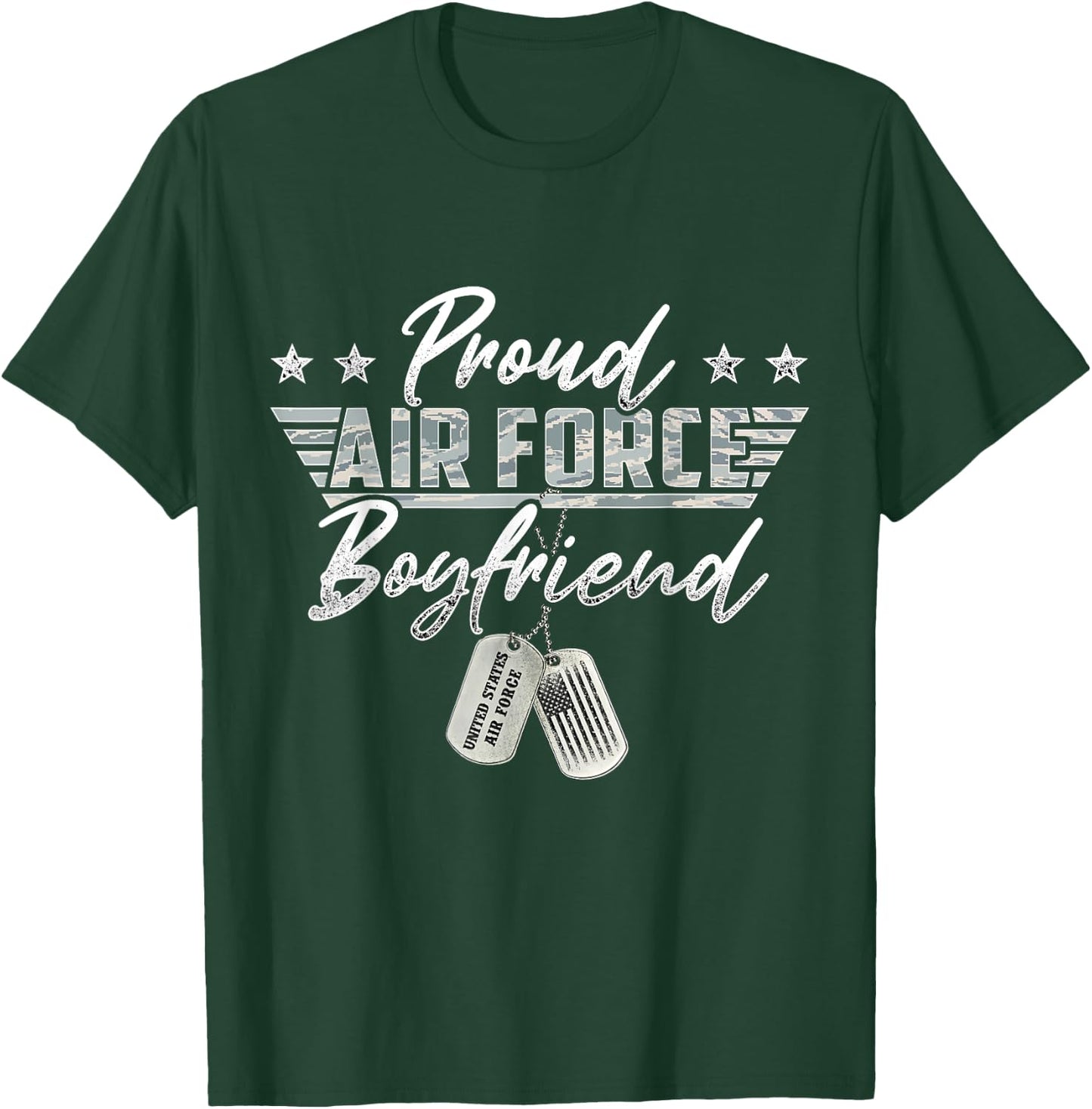Proud Air Force Boyfriend Military Air Force Family Matching T-Shirt - T-Shirt | Forest